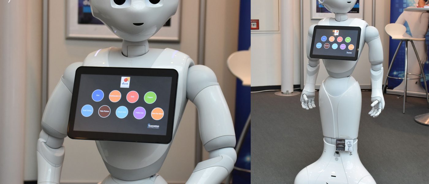 Roboter Pepper vorgestellt von Humanizing Technologies und Duo